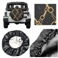 thumbnail image 5 of TEQUAN Universal Waterproof Spare Tire Cover, Dustproof Sun Protection Fashion Golden Chains Texture Pattern Wheel Cover, 14 inch, 5 of 7