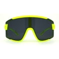 thumbnail image 1 of Mens Exposed Lens Oversize Shield Sport Plastic Sunglasses Yellow, 1 of 4