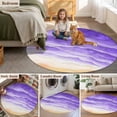 thumbnail image 5 of Purple Beach Coastal Round Area Rug 7Ft Washable Circle Rugs for Dorm Laundry Room, Summer Nautical Seaside Ocean Ombre Non-Slip Carpet Floor Mats Indoor Outdoor Carpet Runner Aesthetic Home Decor, 5 of 8