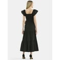 thumbnail image 2 of Time and Tru Women's Cotton Maxi Dress with Flutter Sleeves, Sizes XS-XXXL, 2 of 4