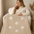 thumbnail image 4 of Ltvvegg Gray Christmas Throw Blanket, Blue Ball Holiday Pattern, Soft Reversible Fleece 40"x28" Winter Blanket for Couch Bed, Cozy Christmas Decor, 4 of 6