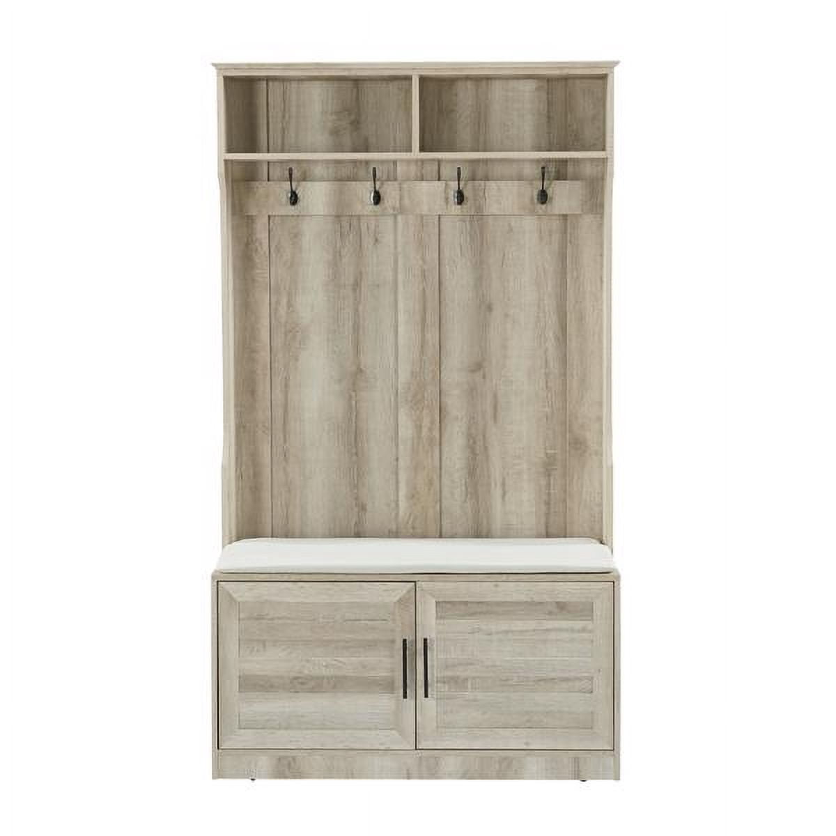 Wood Coat Rack, Storage Shoe Cabinet, with Clothes Hook, with Sponge Pad Product, Multiple Storage Racks, bedroom, porch wardrobe storage rack, Beige