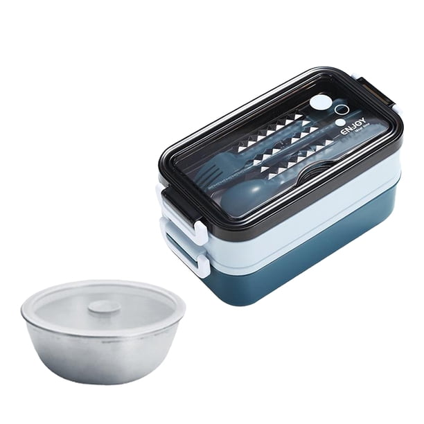 Caja Bento Almuerzo Sunnimix con Tazón de Sopa Acero Inoxidable Azul