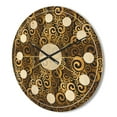 thumbnail image 3 of Designart 'Black and Gold Swirl I' Mid-Century Modern Wood Wall Clock, 3 of 5