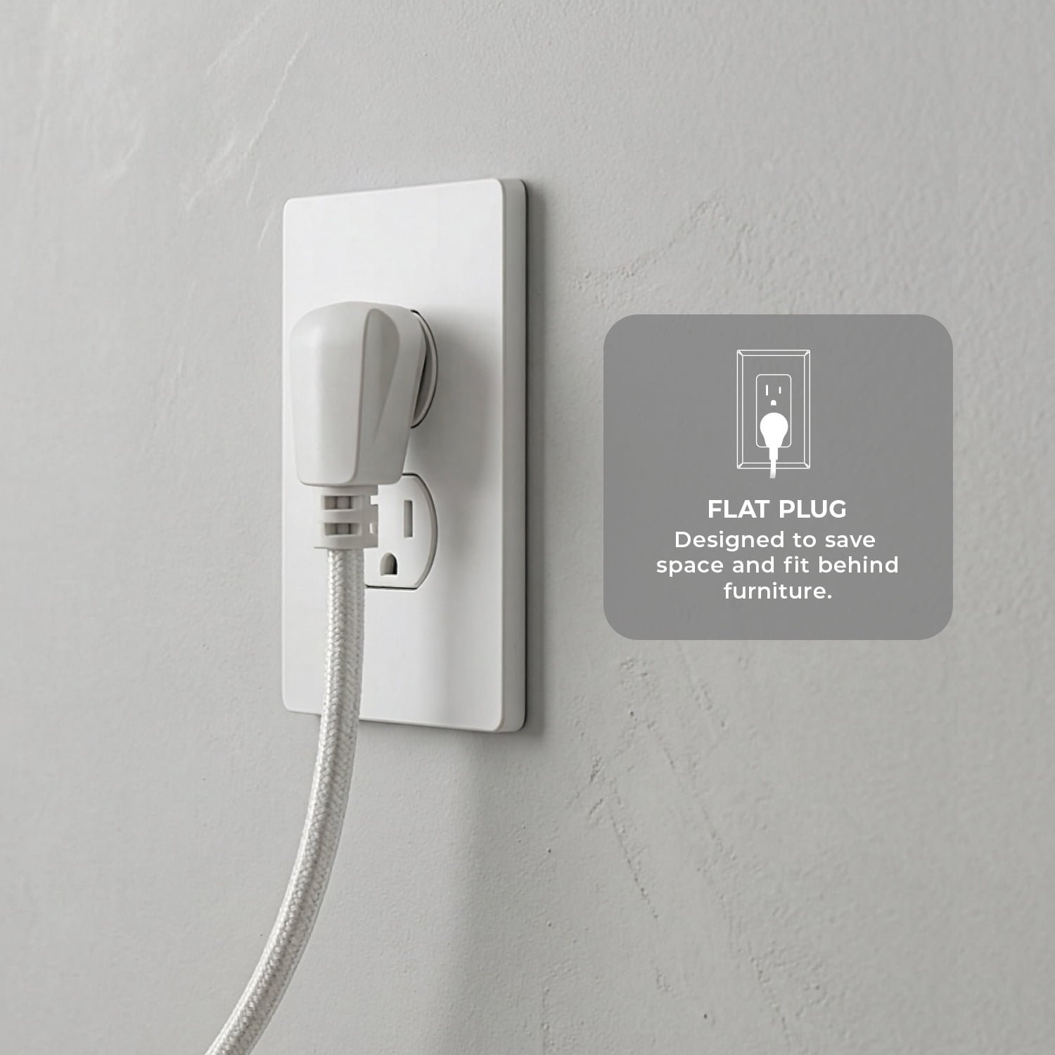 Globe Electric 4-Outlet Indoor Power Strip, 3 ft Braided Fabric Cord, Flat Plug, Yellow