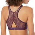 thumbnail image 2 of Bali Women's Comfort Revolution Purple Plunge Lace Wirefree Bralette | Size XL | V-Neck, 2 of 3