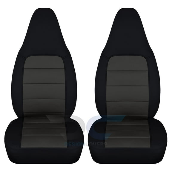 Designcovers Fits 2001-2005 Mazda MX-5 Miata Cotton Seat Covers: Black and Charcoal