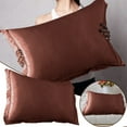 thumbnail image 2 of Clearance! Solid Color Faux Silk Pillowcase Silk No Zipper Envelope Pillow Pillow Cover, 2 of 7