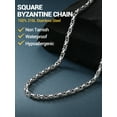 thumbnail image 5 of PROSTEEL 4MM Stainless Steel Necklace Silver Byzantine Link Chain for Men Women 22 Inch Jewelry Gift for Boyfriend Husband Birthday Christmas, 5 of 7