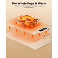 thumbnail image 3 of WELLPEAK Food Warming Mat, Electric Warming Trays for Home Buffet Party Gatherings, Full Surface Silicone Fast Heating Mat for Food with 3 Level Temperature, Auto-Off, Roll Up Food Warmer, 3 of 8