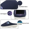 thumbnail image 5 of Wedge Heel Slippers for Women Embroided Abstract Pattern Lining House Shoes, Blue US 9, 5 of 7