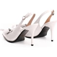 thumbnail image 6 of Women's Sexy Slingbacks Bow Stiletto Heels Closed Pointed Toe Pumps Bead Buckle Strap High Heels Dress Shoes, 6 of 12