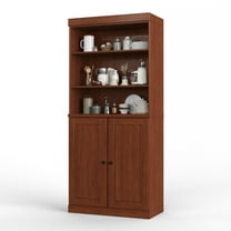 Palace Imports 100% Solid Wood 32" Kitchen Pantry Storage Cabinet with Doors, Adjustable Shelves and 2-Drawers, Mocha