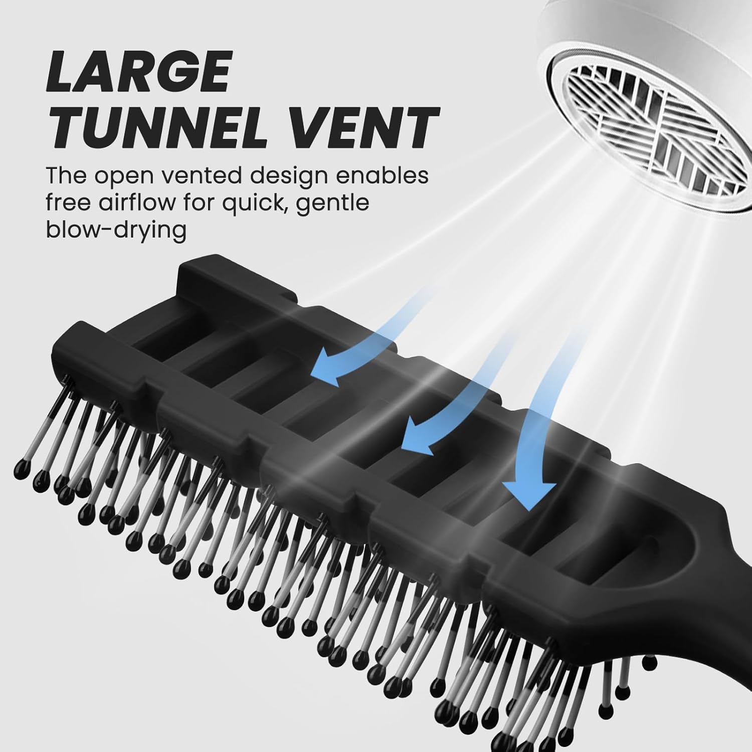 General Hair Brush for Women & Men, Speed Dry Vent Hair Brushes, Pain-Free Detangling Brush for All Wet or Dry, Curly Hair Brush(Black)