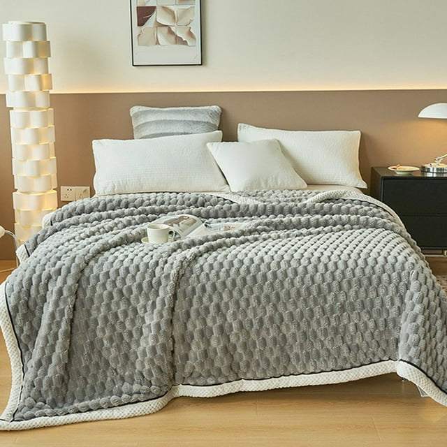 Nilvkv Blanket Extra Thick Flannel Fleece Blanket With Double Layer Ideal office Nap Cover Warm Cozy Blanket for Bed or Couch(78.74x59.05in)