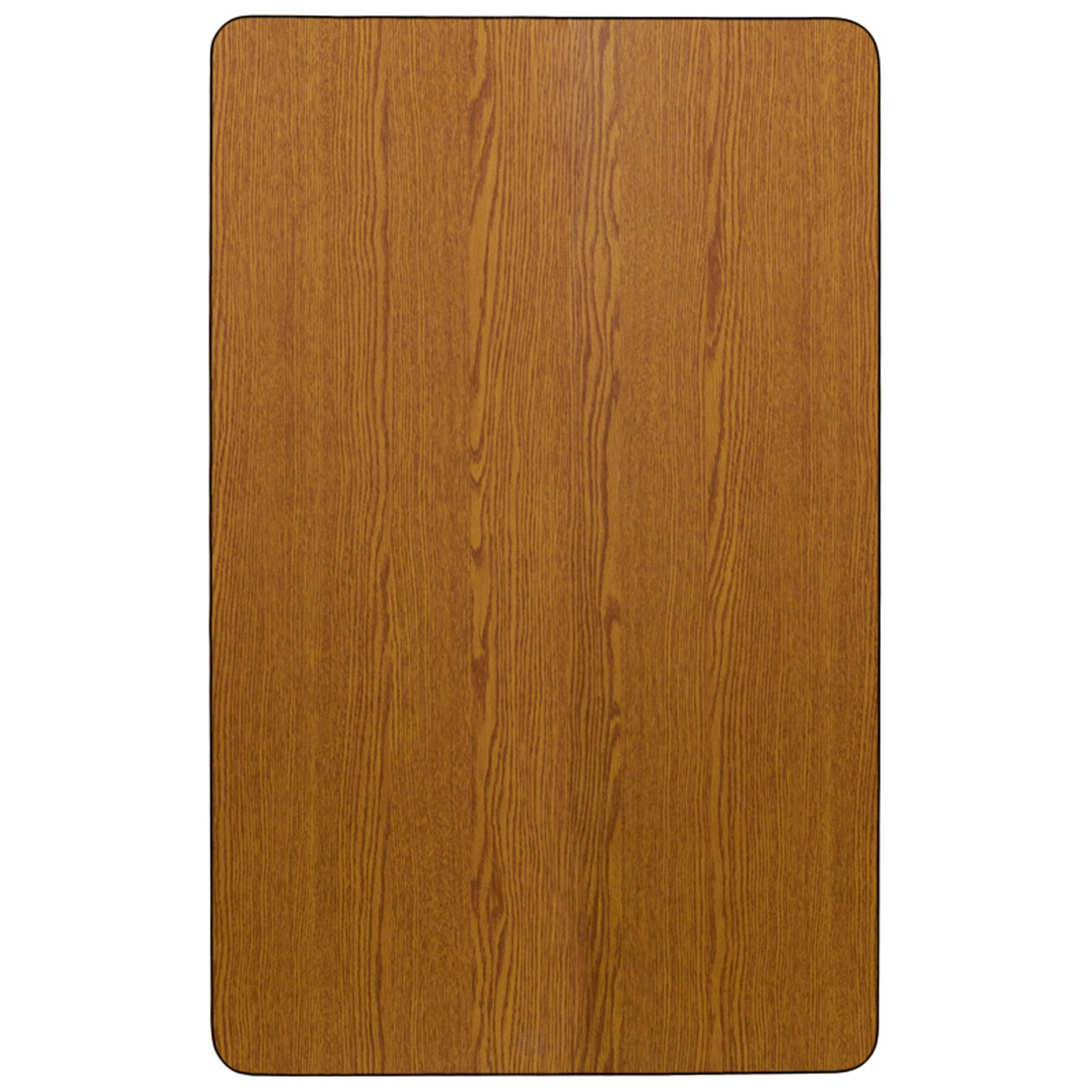 Flash Furniture Wren 30''W x 72''L Rectangular Oak Thermal Laminate Activity Table - Standard Height Adjustable Legs