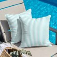 thumbnail image 2 of Throw Pillow Covers 20x20 Inch, Thin Aqua Striped Decorative Pillow Cases for Couch Sofa Bed, Farmhouse Modern Stripes Cotton Linen Square Home Decor Pillowcases with Hidden Zipper, 2 of 9