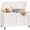 White, variant on Storage Chest, Rattan-Style Toy Storage Bench with Lid and Wheels, Square Storage Trunk for Entryway, Bedroom, Living Room