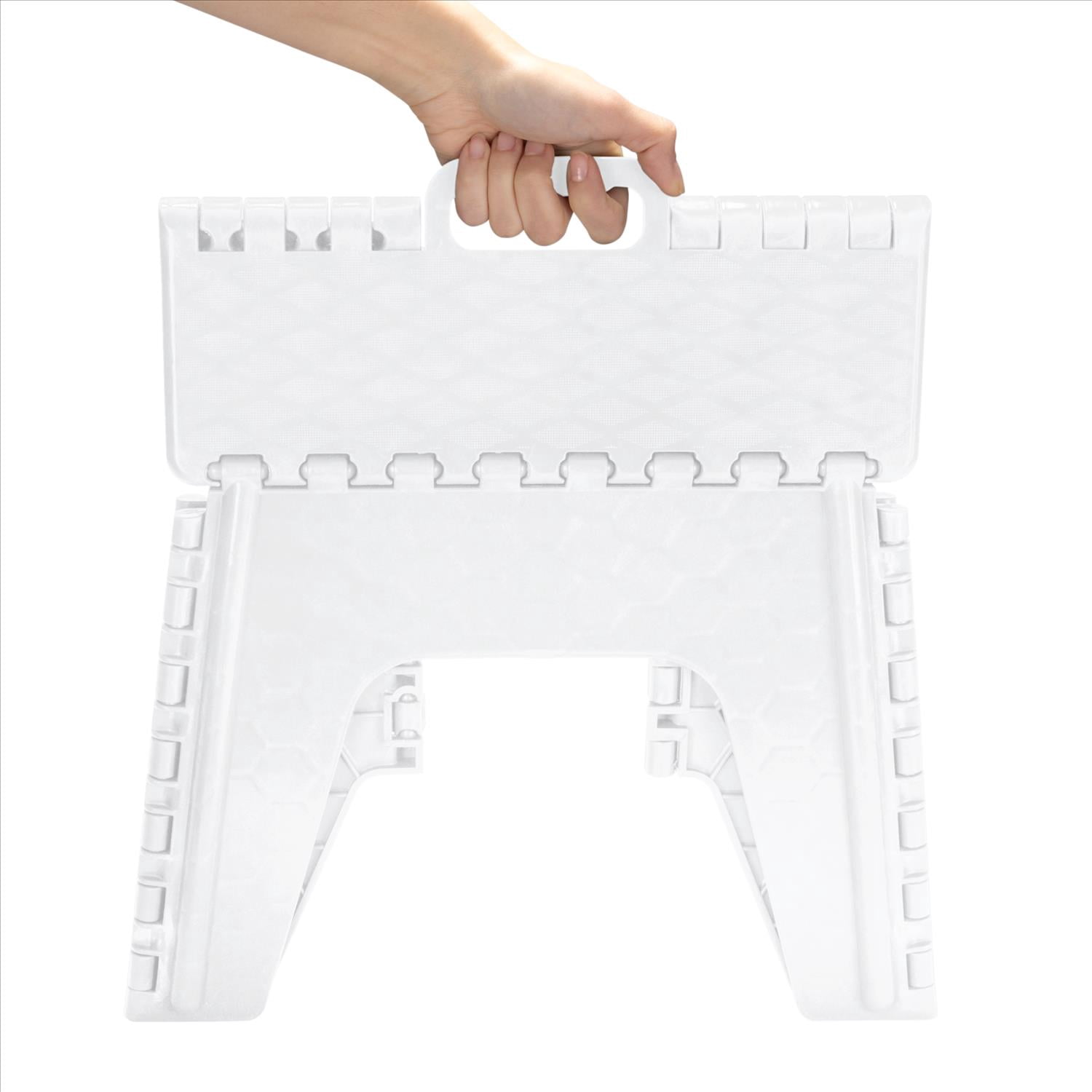 Simplify 2 Pack 12" Plastic Folding 1 Step Stool in White