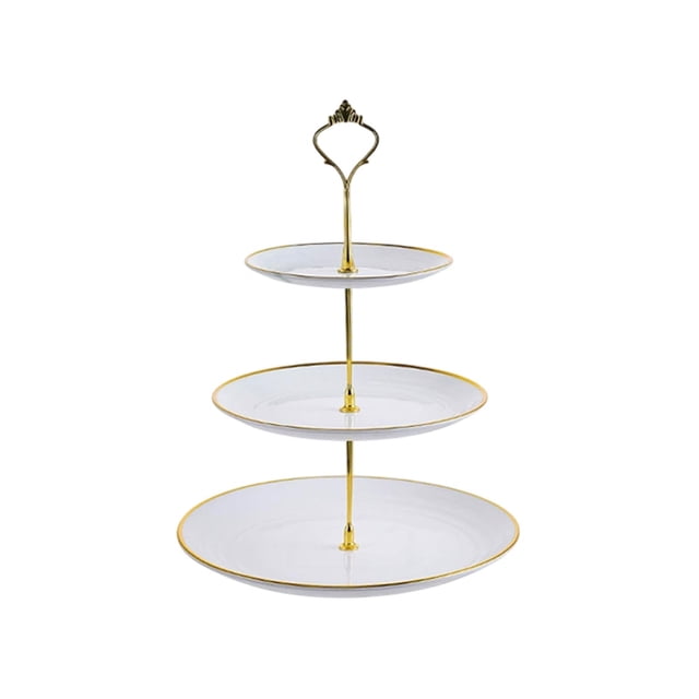 Wozhuo 3 Tier Dessert Stand Luxury Snack Tray for Living Room Coffee Table