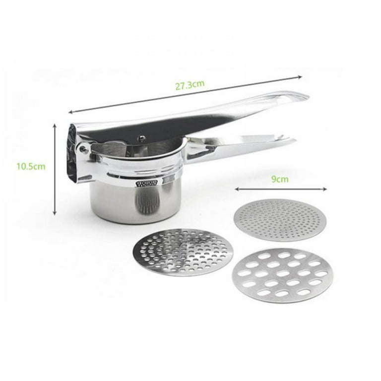  potato masher, ricer for mashed potatoes Heavy duty potato ricer,  with 3 interchangeable filters for fine, medium and coarse, can also be  used as a masher for fruits, vegetables, baby food