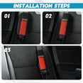 thumbnail image 5 of 2 PCS Bling Car Seat Belt Cover Pad, Breathable Leather Seat Belt Covers for Cars, Soft Comfortable Seat Belt Shoulder Strap Covers, Rhinestone Auto Seat Belt Protector Cushion, Red, 5 of 12