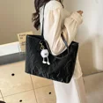thumbnail image 5 of Bolsos de mano informales de PU con cremallera interior, sólidos, 2024, ligeros, de lujo, con hilo de coser, versátiles, de gran capacidad, para jóvenes, para mujeres, 5 of 5