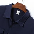 thumbnail image 5 of Mens T Shirts Polo Shirts Sim Ple Button Lapel Double Pocket Solid Color Short Sleeve Tops Mens Clothing,Navy,S, 5 of 5