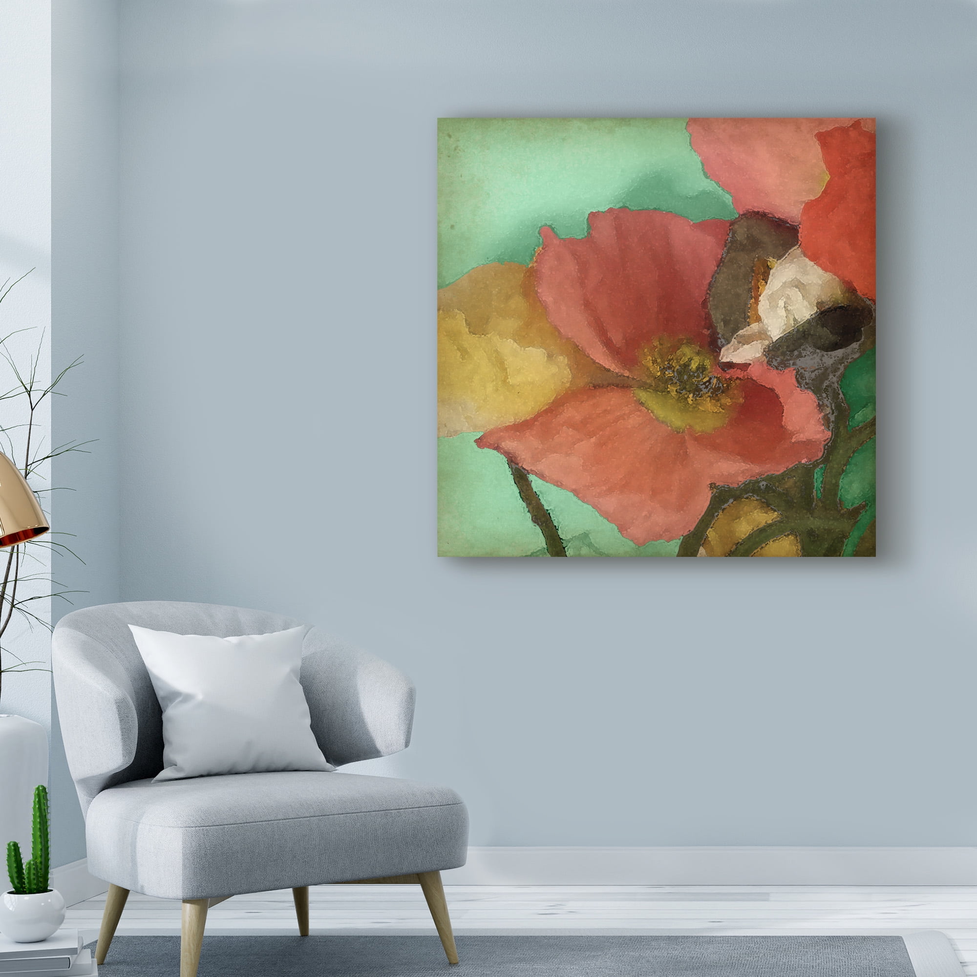 Trademark Fine Art 'Aquatic Poppies I' Canvas Art by Jennifer Goldberger