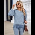 thumbnail image 4 of Sudadera para Mujer, Cuello Redondo, Plisada, Larga, Túnica, Ropa de Invierno 2025 Azul XXL, 4 of 9