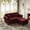 Wine Red, variant on 63'' Velvet Chesterfield Sofa, Loveseat Sofas with Ottoman, Comfy L Shaped Couches, Tufted Back Modular Sectional Couch, Modern Chaise Lounge, 2 Pillows for Small Space, Living Room, Wine Red