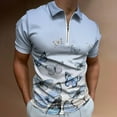 thumbnail image 2 of Blue Gradient Butterfly Men Zipper T-shirt Summer Casual Short Sleeve T-shirt Top, 2 of 7