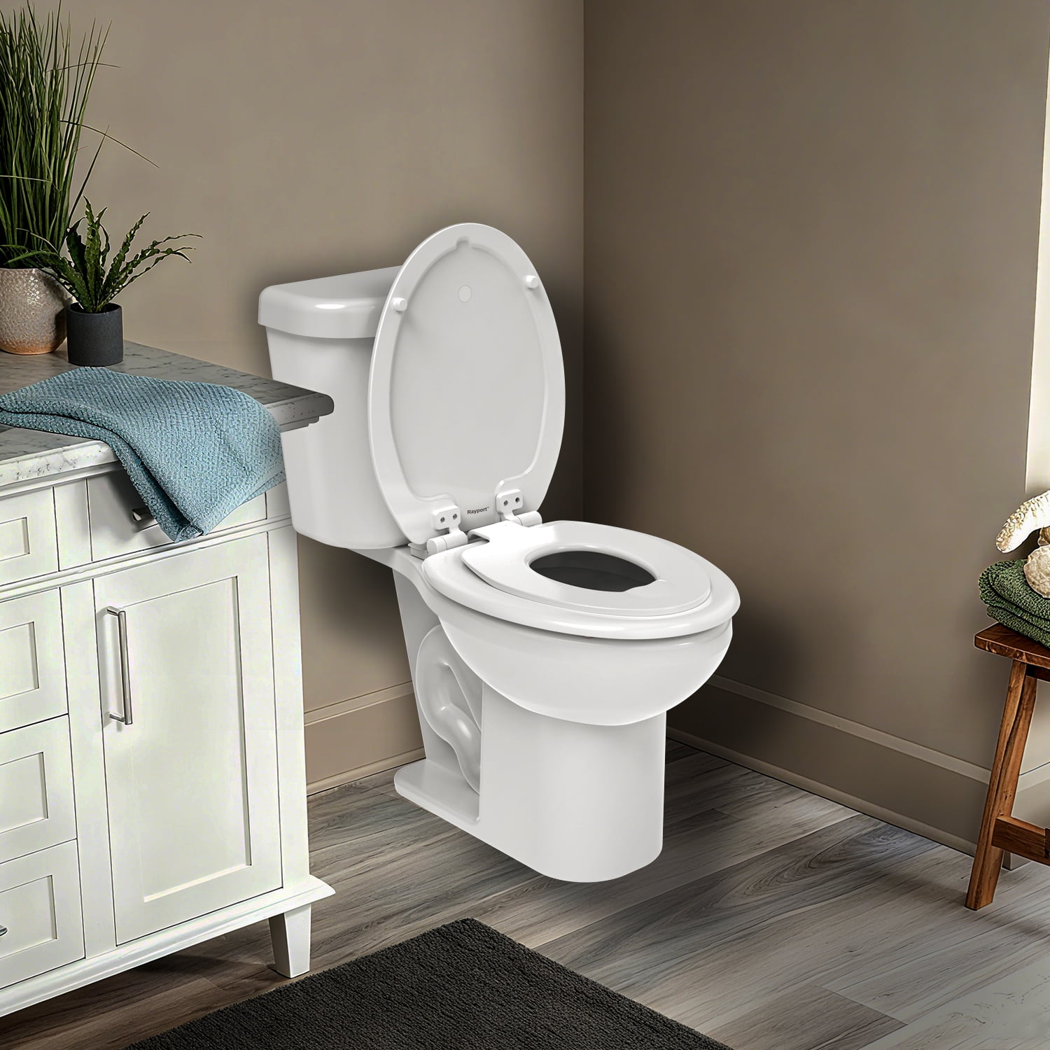 Rayport American Standard Elongated Toilet Seat with Toddler Seat, Slow Close