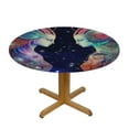 thumbnail image 3 of COMIO  Cool Peacock Tablecloth Round Tablecloths for Circular Table Cover with Fantasy Galaxy Blue Red Peacock Flower Pattern,Great for Parties,Weddings,Kitchen,Resistant Table Cover, 3 of 7