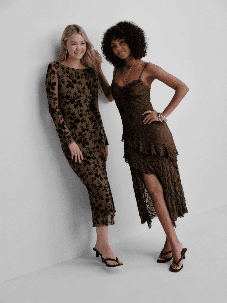 No Boundaries Lace Ruffle High Low Midi Dress, Women’s XXS-XXL