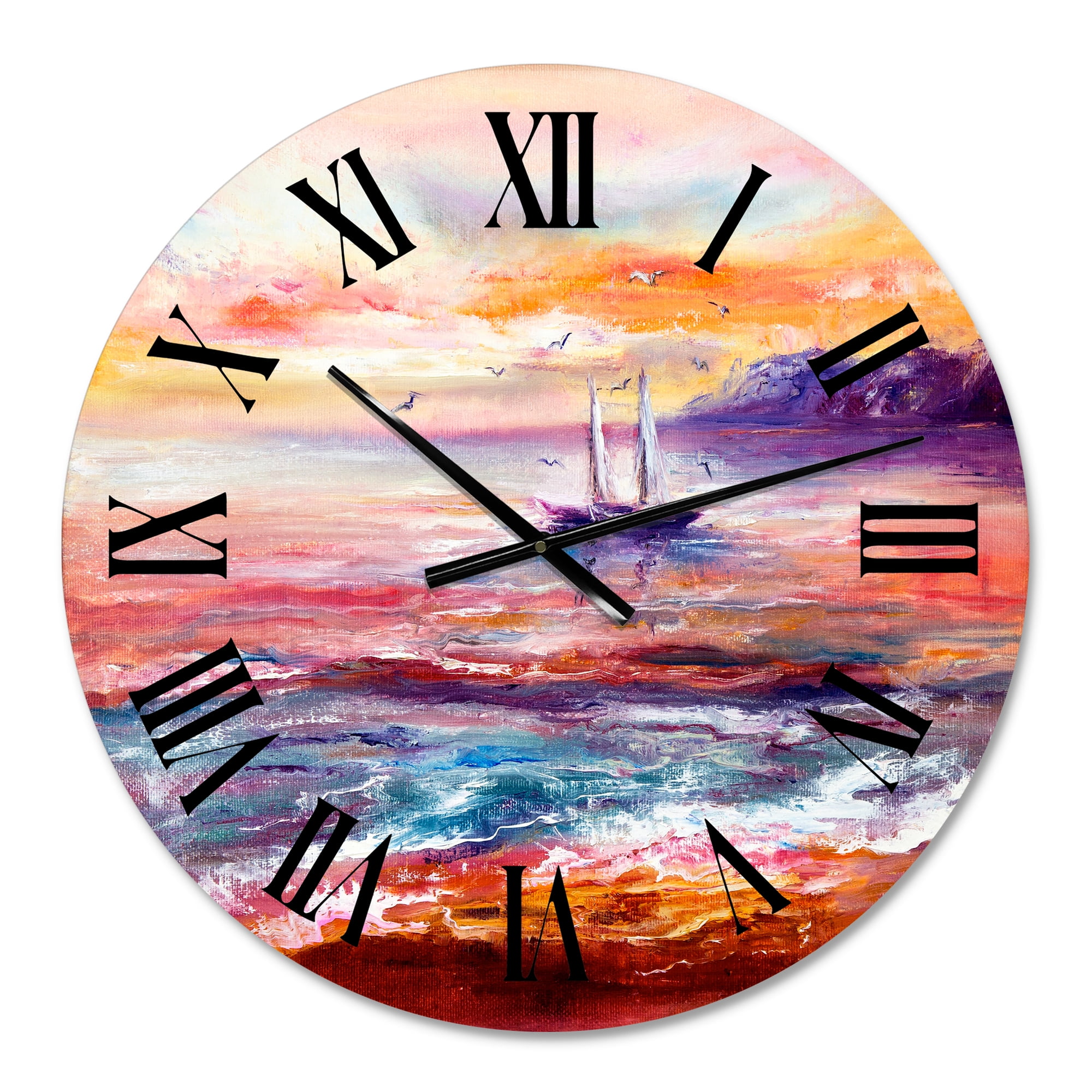 Designart 1 in Quartz Coastal Wall Clock