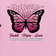 thumbnail image 5 of Wild Bobby Faith Hope Love Butterfly Ribbons US Flag Breast Cancer Awareness Unisex Hoodie Sweatshirt, Light Pink, Medium, 5 of 5