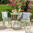 thumbnail image 3 of Christopher Knight Home 301053 Colmar Ensemble Bistro d'Extérieur en Fer, Ensemble de 3 Pcs, Vert Mat, 3 of 5