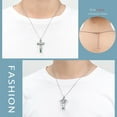 thumbnail image 3 of Double Cross Urn Necklaces for Ashes Birthstones Cremation Pendant Urns for Human Ashes Memorial Keepsake Locket Jewelry Memorial Urn Jewelry, 3 of 8