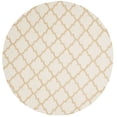 thumbnail image 2 of Safavieh Dhurries Salma Geometric Wool Area Rug, Ivory/Gold, 6' x 6' Round, 2 of 7