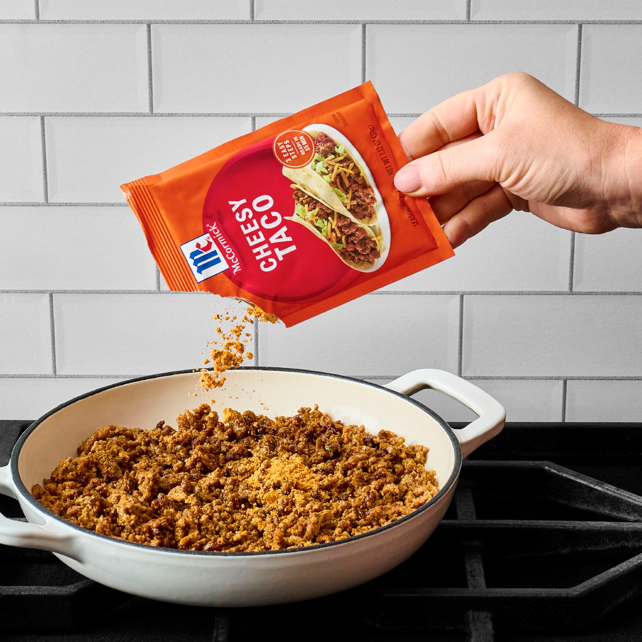 (12 pack) McCormick Cheesy Taco Seasoning Mix, 1.12 oz Packet