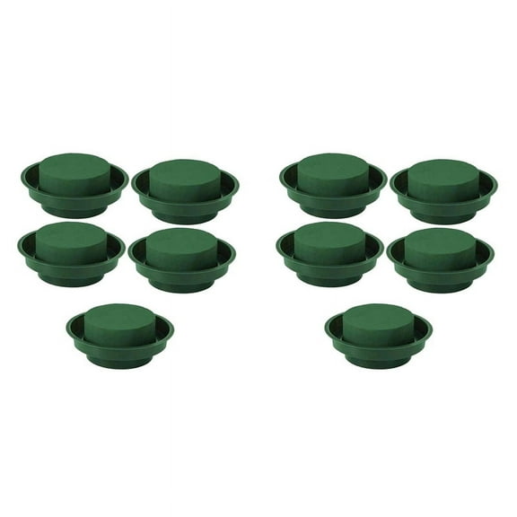 NEW 10 Pack DIY Flower Arrangement Kit Green Round Wet Floral Foam with Bowl, Wedding Aisle Flowers, Decoration