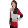 thumbnail image 3 of Alfred Dunner Womens Petite  Colorblock Cardigan Sweater, 3 of 6