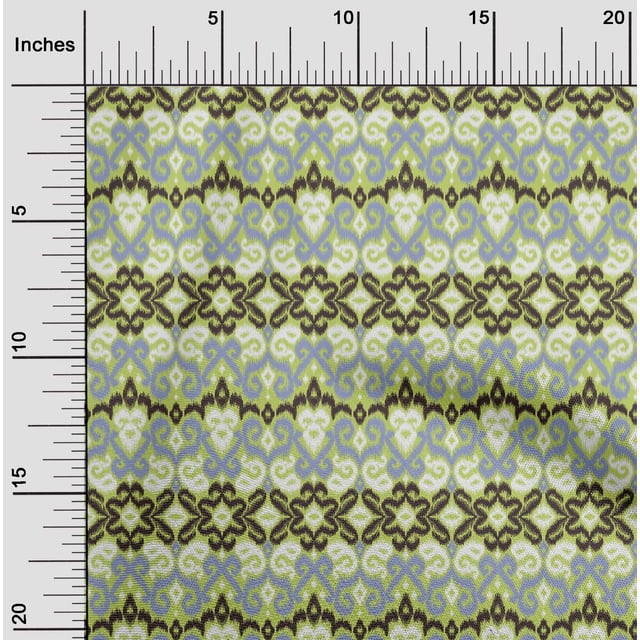 oneOone Tissu Jersey Viscose Imprimé Ikat Tourbillon BTY 60 Pouces de Large