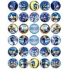 30 x Edible Cupcake Toppers Themed of Sonic New Movie Collection of Edible Cake Decorations | Uncut Edible on Wafer Sheet