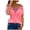 Hot Pink, variant on VANLOFE Fashion Print T-Shirts Gift for Gradution Green Blouses for Women Fashion Women's Summer V-Neck Casual Lace Patchwork Solid Caims Blouse Top