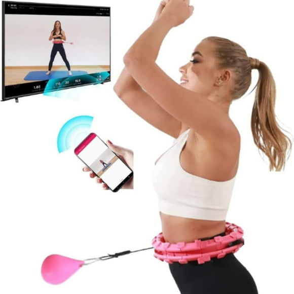 Weighted Hula Hoop Weight Loss Hula Hoop with App and 60 Day Transformation Program - Smart Hula Hoop Fit- Exercise Hoola Hoop Exercise Equipment- Adult Hula Hoops