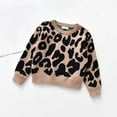 thumbnail image 2 of MEZZALL Girls Long Sleeve Round Neck Pullover Sweater Soft Knit Casual Warm Tops With Leopard Print Design For Everyday Wear Fashionable Knitwear Child Dailywear, 2 of 4
