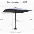 thumbnail image 5 of PURPLE LEAF 10' x 10' Patio Market Umbrella Outdoor Table Sun Umbrellas with Crank 8 Aluminum Sturdy Ribs for Pool Deck Backyard Beach Light Grey, 5 of 7