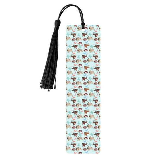Kdxio Cute Pug Dogs Print Metal Tassel Bookmarks,Perfect Gift for Art Lovers and Bookworms Metal Bookmarks for Women